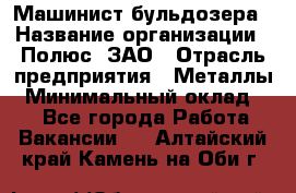 Машинист бульдозера › Название организации ­ Полюс, ЗАО › Отрасль предприятия ­ Металлы › Минимальный оклад ­ 1 - Все города Работа » Вакансии   . Алтайский край,Камень-на-Оби г.